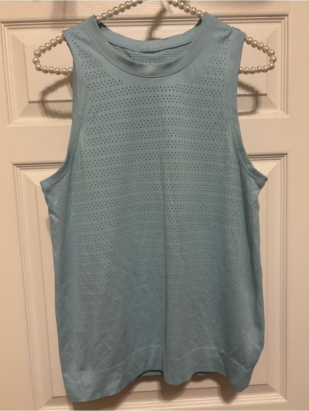 lululemon athletica Light Blue Perforated Athletic Tank